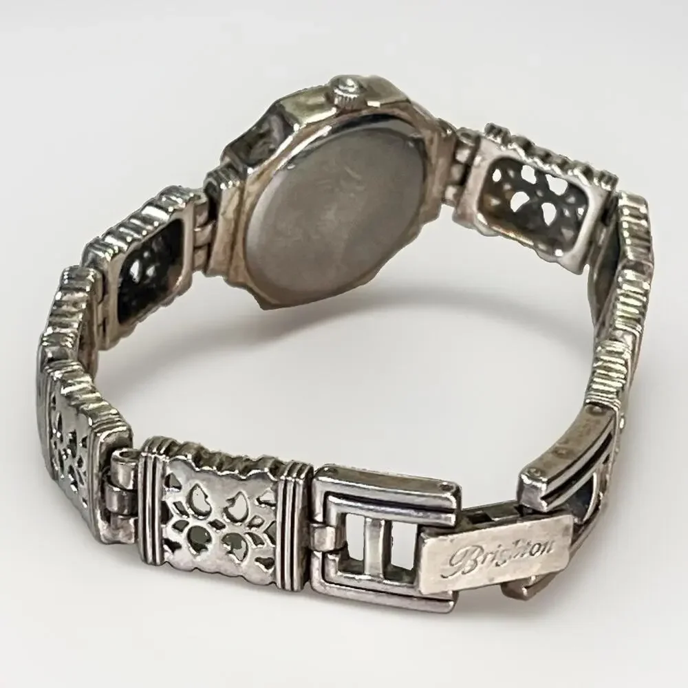 BRIGHTON Barcelona Women’s Quartz Watch Silver Tone Floral Bracelet